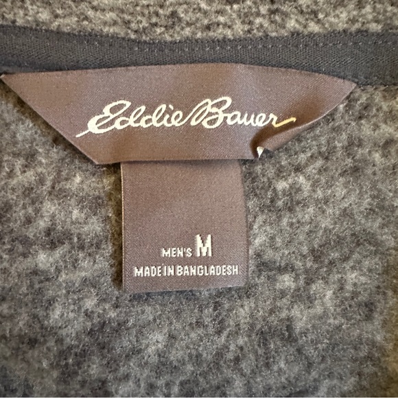 NWT! Men's Eddie Bauer Gray 1/4 Zip Fleece Sweater Size Medium - Picture 4 of 8